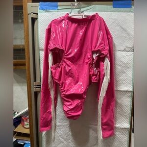 Kennie Mas men Pink Fringe Bodysuit